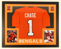 Ja'Marr Chase Signed Custom Framed Jersey (JSA) at PristineAuction.com
