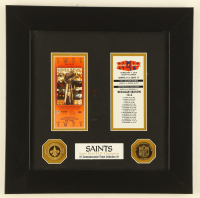 Saints 2010 Super Bowl XLIV Commemorative Custom Framed Ticket Display at PristineAuction.com
