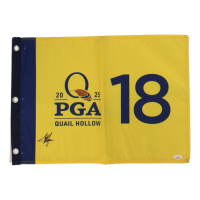 Collin Morikawa Signed 2025 PGA Championship Golf Pin Flag (JSA) at PristineAuction.com