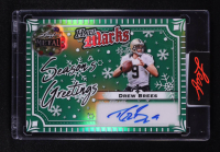 Drew Brees 2025 Leaf Metal Holiday Hall Marks Prismatic Green #HMDB1 #3/4 at PristineAuction.com