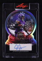Justin Jefferson 2025 Leaf Metal Holiday Snow Globe Autographs Prismatic Silver #SGJJ1 #2/3 at PristineAuction.com