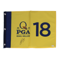Min Woo Lee Signed 2025 PGA Quail Hollow Golf Pin Flag (JSA) at PristineAuction.com