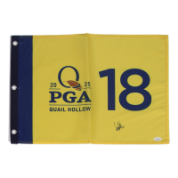 Ludvig Aberg Signed 2025 PGA Championship Quail Hollow Golf Pin Flag (JSA) at PristineAuction.com