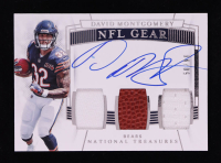 David Montgomery 2019 Panini National Treasures Rookie NFL Gear Signature Trios #21 RC #50/99 at PristineAuction.com
