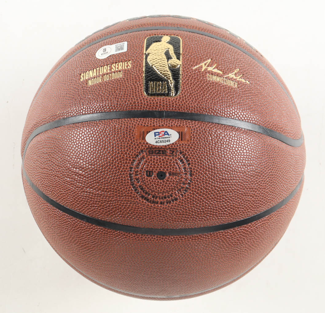 Magic Johnson & Larry Bird Signed NBA Finals Trophy Special Edition Basketball with Display Case (PSA & Beckett) at PristineAuction.com Magic Johnson & Larry Bird Signed NBA Finals Trophy Special Edition Basketball with Display Case (PSA & Beckett) at PristineAuction.com