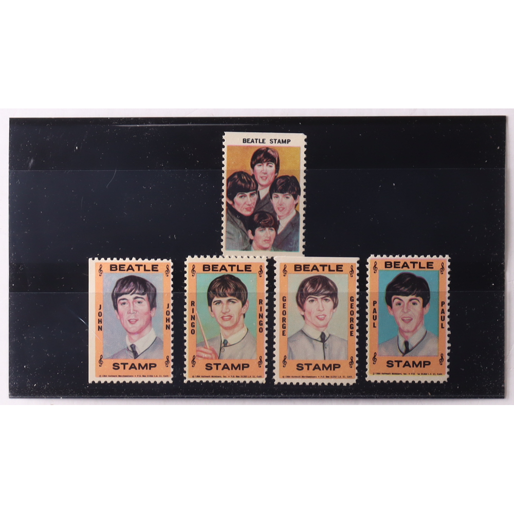 1964 "The Beatles" 5-Stamp Set at PristineAuction.com
