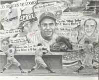 Yogi Berra Signed LE Yankees 24x29 Robert Stephen Simon Art Lithograph (PSA) at PristineAuction.com