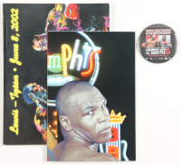 Tyson vs Lewis 2002 On-Site Fight Program Set With Lapel Pin & Poster at PristineAuction.com