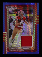 Christian McCaffrey 2025 Donruss Optic Donruss Threads Blue Hyper #16 at PristineAuction.com
