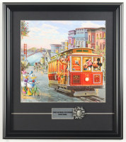 Thomas Kinkade "Mickey & Friends in San Francisco" Custom Framed Art Print Display with Retired Multi Character Pin at PristineAuction.com