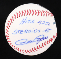 Pete Rose Signed OML Baseball Inscribed "Hits 4256 Steroids 0" (Beckett) at PristineAuction.com