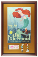 Walt Disney World "The Little Mermaid: Ariels Undersea Adventure" Custom Framed Poster Print Display with Ticket Book & Set of (4) Disney Pins at PristineAuction.com