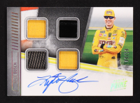Kyle Busch 2019 Panini Prime Quad Materials Autographs Holo Gold #16 #08/18 at PristineAuction.com