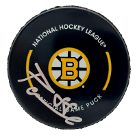 David Pastrnak Signed Bruins Official Game Puck (Beckett) at PristineAuction.com