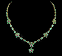 26.00 Carats Emerald & Ruby Necklace | $3,000 Estimated Retail Value (UGL Cert) | Brand New at PristineAuction.com