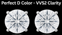1.27 Carats Lab Grown Diamond Stud Earrings D, VVS2 | $2,500 Estimated Retail Value (UGL & IGI Certs) | Brand New at PristineAuction.com