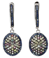 3.50 Carats Natural Multi-Colored Sapphire Earrings | $2,000 Estimated Retail Value (UGL Cert) | Brand New at PristineAuction.com