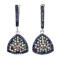 3.50 Carats Natural Multi-Colored Sapphire Earrings | $2,000 Estimated Retail Value (UGL Cert) | Brand New at PristineAuction.com