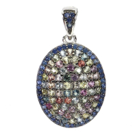 2.50 Carats Natural Multi-Colored Sapphire Pendant | $1,400 Estimated Retail Value (UGL Cert) | Brand New at PristineAuction.com