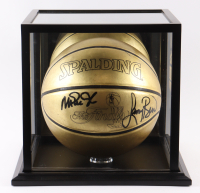Larry Bird & Magic Johnson Signed NBA Finals Champions Basketball with Display Case (Beckett & PSA) at PristineAuction.com