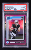 Brock Bowers 2024 Donruss Optic Rated Rookies Preview Pink #394 RC (PSA 10) at PristineAuction.com