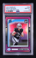 Brock Bowers 2024 Donruss Optic Rated Rookies Preview Pink #394 RC (PSA 10) at PristineAuction.com