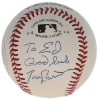 Tommy Lasorda Signed OL Baseball Inscribed "Good Luck" (PSA) at PristineAuction.com