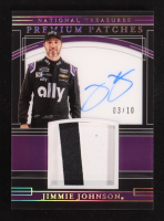 Jimmie Johnson 2020 Panini National Treasures Premium Patches Autographs Midnight Holo Gold #1 #03/10 at PristineAuction.com
