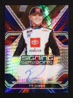Ty Gibbs 2021 Panini Prizm Signing Sessions Prizms Hyper Red and Blue #34 #16/25 at PristineAuction.com