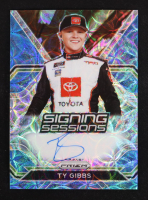 Ty Gibbs 2021 Panini Prizm Signing Sessions Prizms Carolina Blue Scope #34 #45/75 at PristineAuction.com