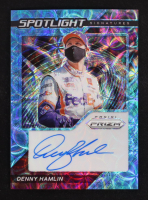 Denny Hamlin 2021 Panini Prizm Spotlight Signatures Prizms Carolina Blue Scope #5 #05/30 at PristineAuction.com