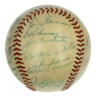 Mickey Mantle, Yogi Berra, Whitey Ford | 1955 Yankees OAL Baseball Team-Signed By (25) (Beckett) at PristineAuction.com