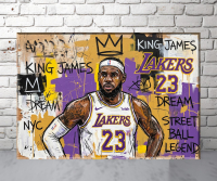 Richard Gene Barbera Signed "Crown - LeBron James" 2026 9x12 Original Art Canvas (Barbera) at PristineAuction.com