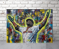 Richard Gene Barbera Signed "Crown - Red Sox Ortiz" 2026 9x12 Original Art Canvas (Barbera) at PristineAuction.com
