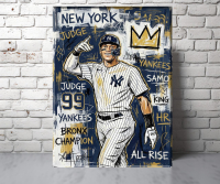 Richard Gene Barbera Signed "Crown - Aaron Judge" 2026 9x12 Original Art Canvas (Barbera) at PristineAuction.com
