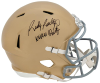 Rudy Ruettiger Signed Notre Dame Fighting Irish Full-Size Speed Helmet Inscribed "Never Quit" (Schwartz) at PristineAuction.com