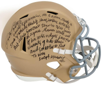 Rudy Ruettiger Signed Notre Dame Fighting Irish Full-Size Speed Helmet with Extensive Movie Quote Inscription (Schwartz) at PristineAuction.com