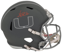 Vinny Testaverde Signed Miami Hurricanes Full-Size Slate Alternate Speed Helmet (Schwartz) at PristineAuction.com
