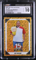 Joey Chestnut 2025 Leaf 15th Anniversary '91 Leaf Gold Shimmer #91B-83 #1/1 (CGC 10) at PristineAuction.com