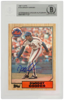 Dwight Gooden Signed Sticker on 1987 Topps #130 RC (BGS) at PristineAuction.com