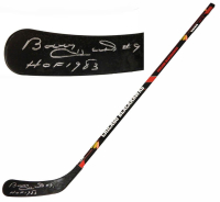 Bobby Hull Signed Blackhawks Logo Hockey Stick Inscribed "HOF 1983" (Schwartz) at PristineAuction.com