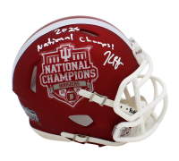 Kaelon Black Signed Indiana Hoosiers National Champions Logo Speed Mini Helmet Inscribed "2025 National Champs!" (Radtke) at PristineAuction.com
