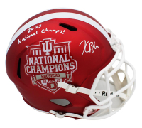 Kaelon Black Signed Indiana Hoosiers National Champions Logo Full-Size Speed Helmet Inscribed "2025 National Champs!" (Radtke) at PristineAuction.com