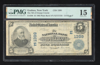 1902 Goshen, New York $5 Plain Back Note The National Bank of Orange County of Goshen (PMG Choice Fine 15) at PristineAuction.com