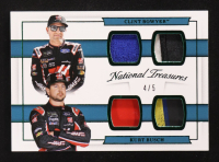 Clint Bowyer / Kurt Busch 2017 Panini National Treasures Teammates Quad Materials Green #6 #4/5 at PristineAuction.com