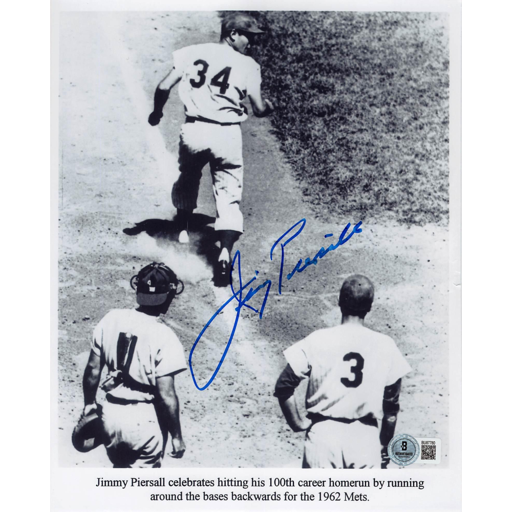 Jimmy Piersall Signed Mets 8x10 Photo (Beckett) at PristineAuction.com