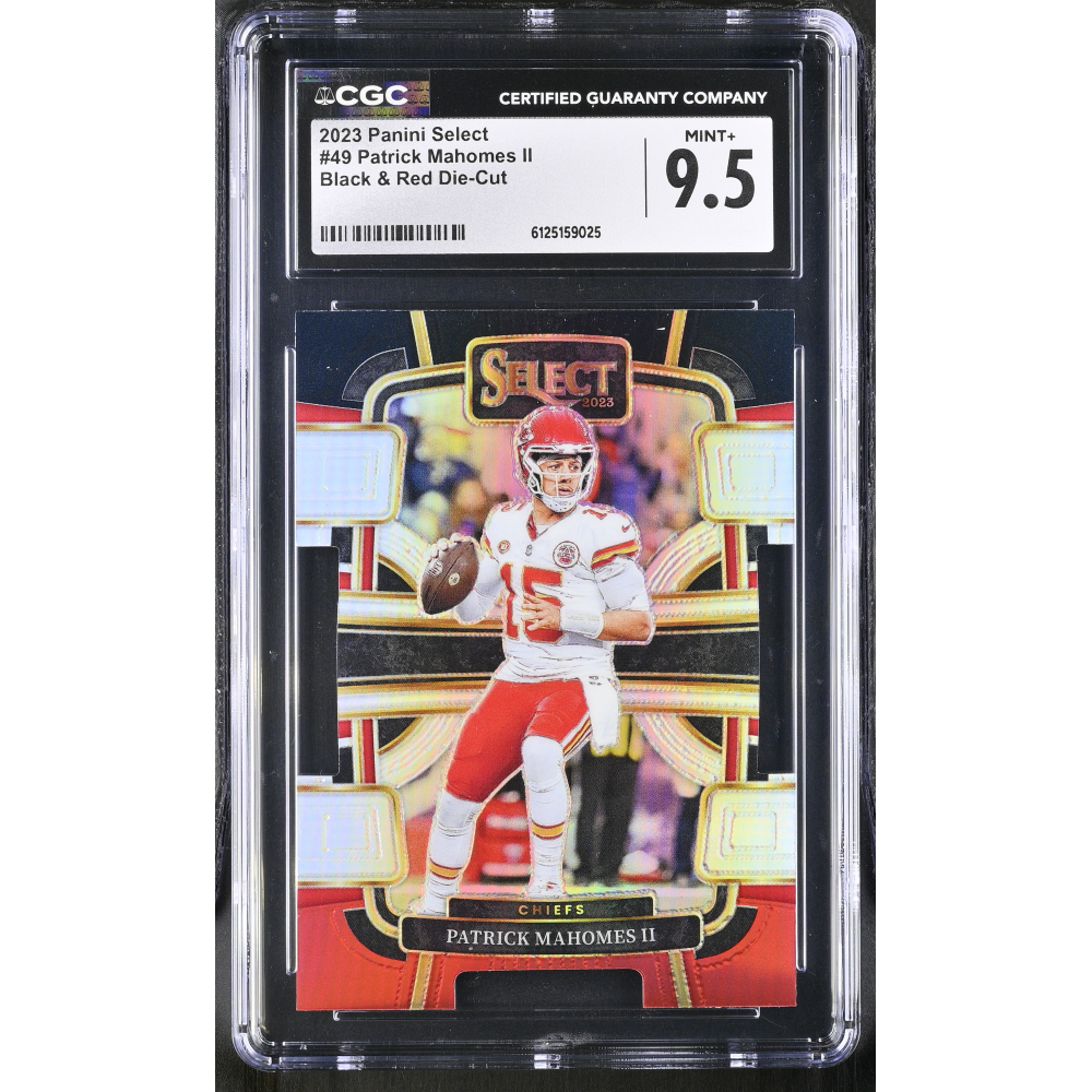 Patrick Mahomes II 2023 Panini Select Black & Red Die-Cut #49 (CGC 9.5) at PristineAuction.com