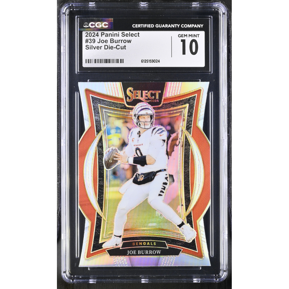 Joe Burrow 2024 Panini Select Silver Die-Cut #39 (CGC 10) at PristineAuction.com