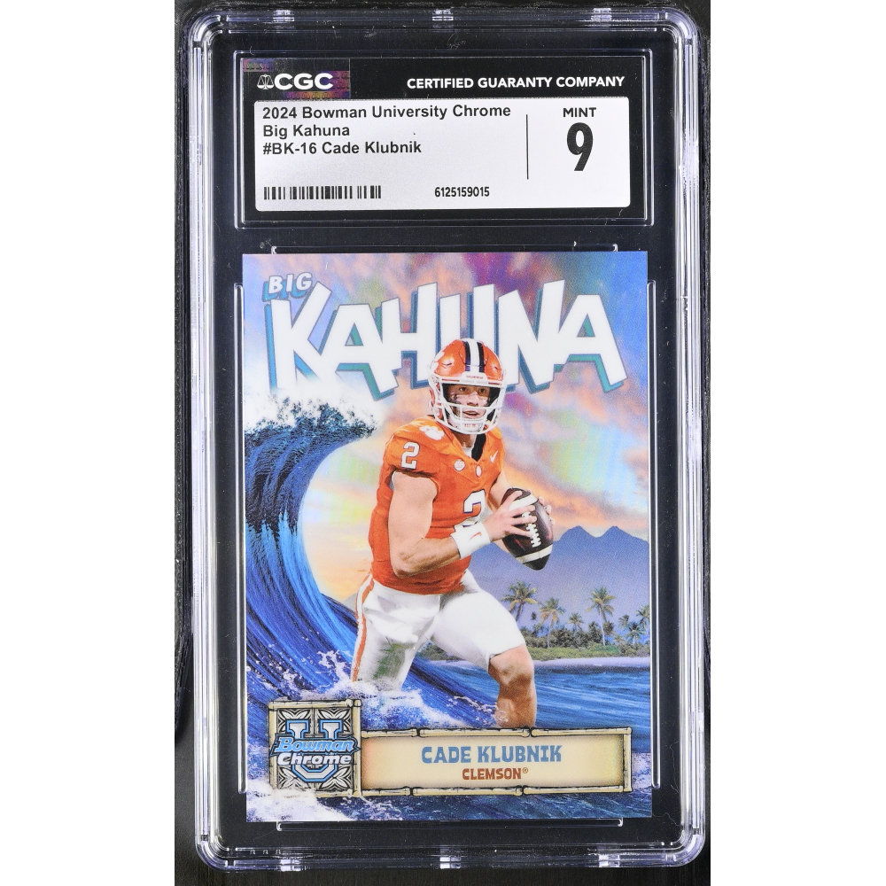 Cade Klubnik 2024 Bowman University Chrome Big Kahuna #BK-16 (CGC 9) at PristineAuction.com