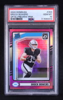 Brock Bowers 2024 Donruss Optic Rated Rookies Preview Pink #394 RC (PSA 10) at PristineAuction.com